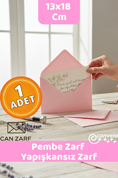 İstisna Pembe Zarf 13x18 cm Mektup Kartpostal Davetiye Zarfı