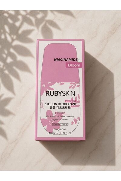 RUBYSKIN مزيل عرق الكوري روبي سكين بالنياسيناميد رول اون بلوم تدوم 48 ساعة مض...