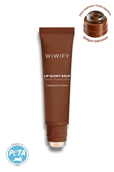 WIWIFY Lip Glowy Balm Cappuccino Glaze Renkli Dudak Bakım, Parlatıcı, Nemlend...