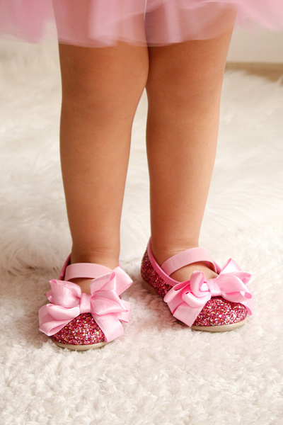 Le Mabelle Ροζ Φιόγκος Glitter Κοριτσίστικα Παπούτσια