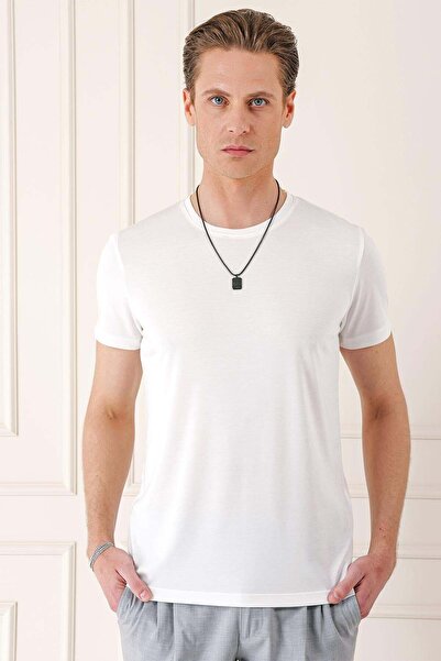 Efor Men's Ts 878 Slim Fit Ecru Sports T-Shirt