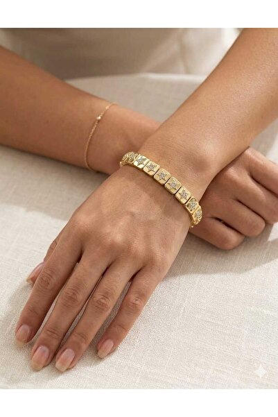 TLSMACCESORIES GOLD LASTİKLİ BİLEKLİK ZİRKON YILDIZ