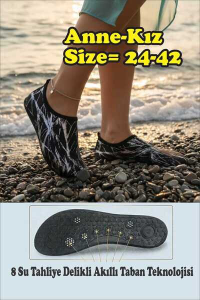 Sea&Blue Pantofi de mare Black Silver Line, pachet de talpă antialunecare - e...