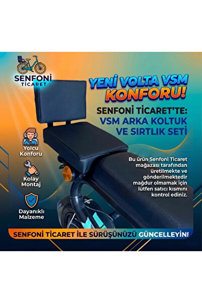 Volta Vsm Deri Arka Koltuk, Sırt Dayamalı, Sele, Oturak, Elektrik Bisiklet