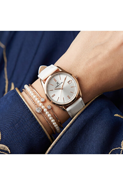 Daniel Klein Premium White Leather Watch for Women DK.6.14135-5