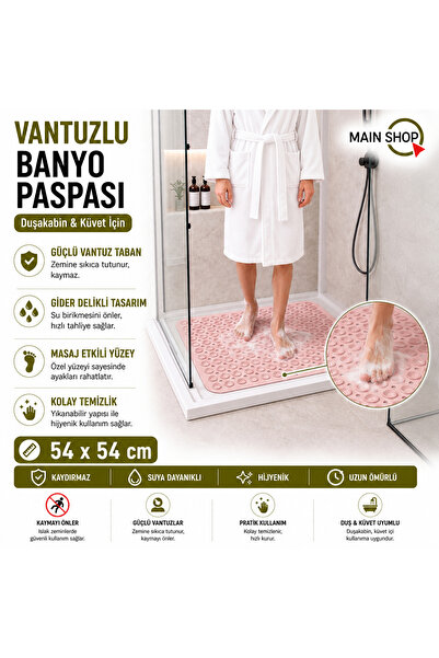 MAİN SHOP 2 bucăți covoraș antiderapant pentru cabină de duș, baie și duș, pă...
