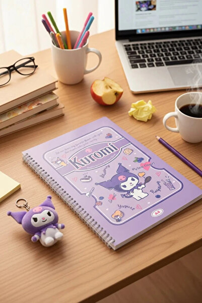 SANRIO Lisanslı Kuromi Retro Koleksiyonu A4 Spiral Telli 60 Sayfa Defter