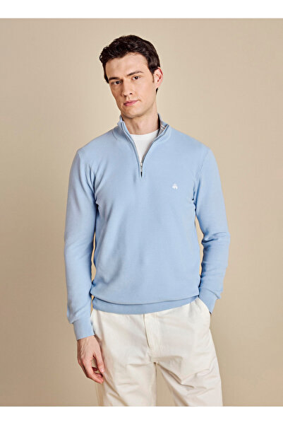 BROOKS BROTHERS Mavi Erkek Standart Triko Kazak BBSS26MKL024