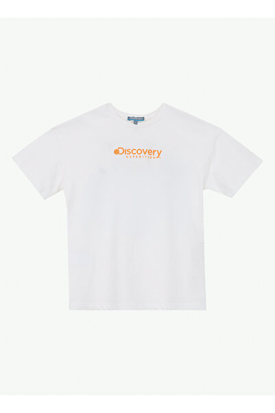 Discovery Expedition Kırık Beyaz Erkek Çocuk Baskılı T-Shirt D6SB-TST3068