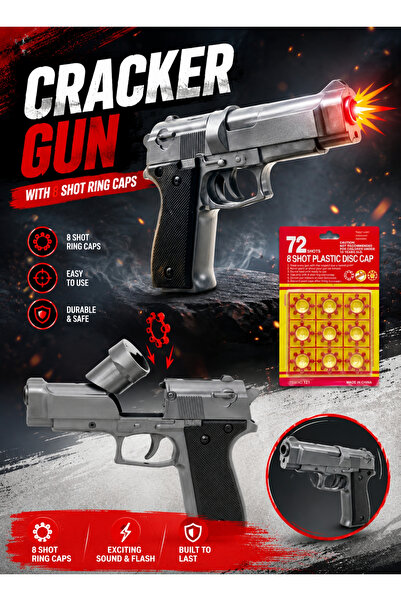 Premium Metal Finish Toy Pistol – Realistic Design Pretend Play Handgun for K...