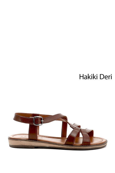 GÖNDERİ(R) Kadın Kahverengi Hakiki Deri Sandalet