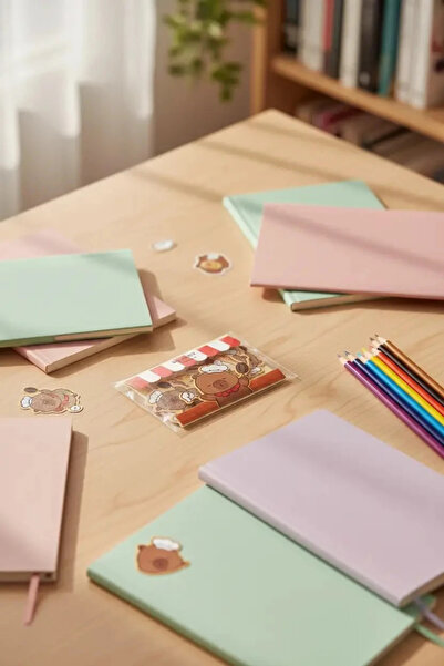 Miniso مجموعة ملصقات ملونة للزينة بتصميم ميميبارا من سلسلة الطبخ المرخصة