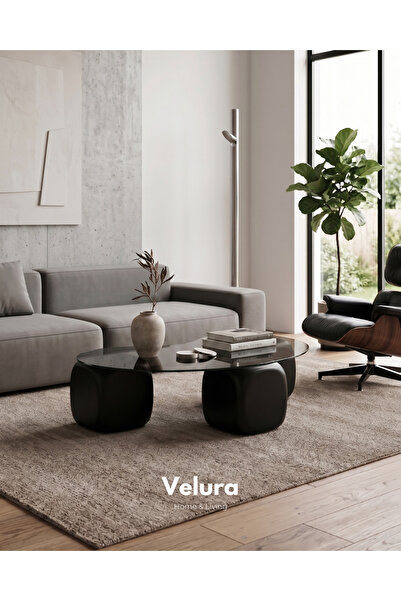 Velura Home & Living Modern Orta Sehpa & Küre Sehpa & Top Sehpa & Füme Fasuly...