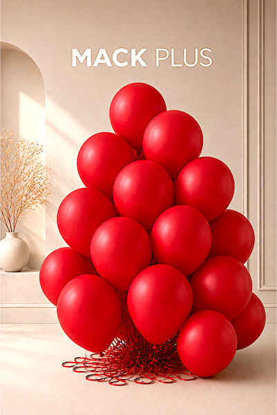 MACK PLUS 10’lu Kırmızı Pastel Balon Seti – Canlı ve Etkileyici Dekorasyon