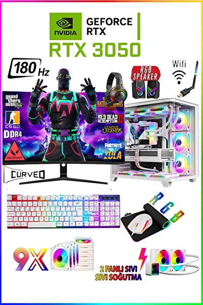 Dmc N270 Windows 11 Ryzen 5 5500 32GB RAM 512GB SSD,RTX3050 24"180hz Oyuncu M...
