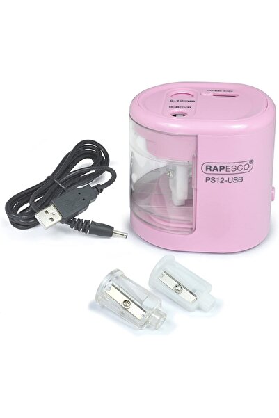 Rapesco Ascuțitoare electrică de creioane 6-12 MM PS12-USB Roz