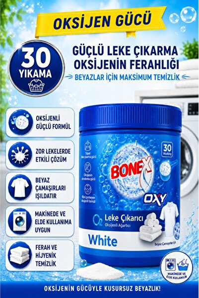 Bonex Beyazlar İçin Güçlü Leke Çıkarıcı Oxy 750 g Toz Leke Çıkarıcı ELDE YIKAMA