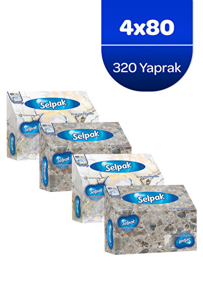 Selpak Hand and Face Towel Boxed Marble Pattern 4*80 Sheets