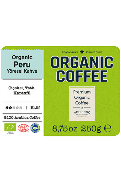 Moliendo Finest Coffee Organik Peru Yöresel Kahve (Çekirdek Kahve) 250 g