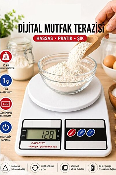 Kitchen Beauty Dijital Hassas Mutfak Tartısı Mutfak Terazisi Hassas Ölçüm 10k...