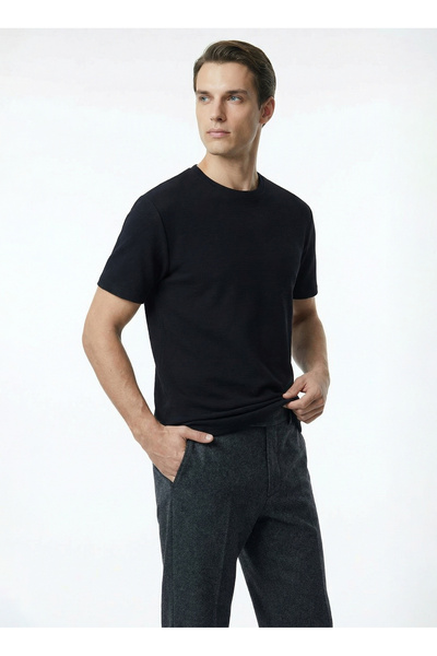 Fabrika Siyah Erkek Relaxed Jakarlı T-Shirt F6SM-TST 2626