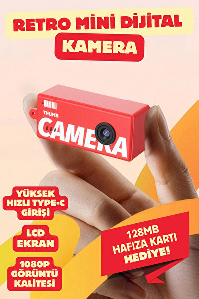 Nandy Home Mini Dijital Retro Kamera - Selfie Video Vlog Kamerası Mini Fotoğr...