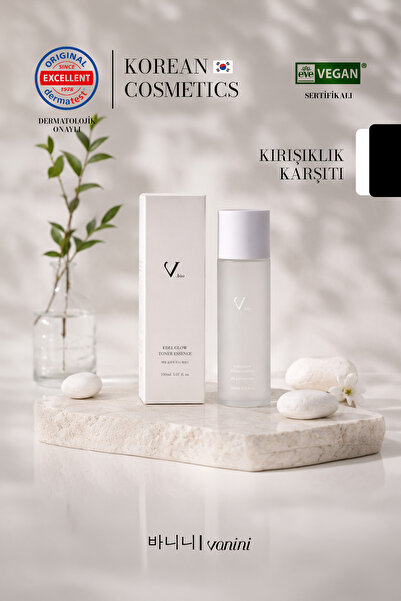Vanini Korea Vegan Edel Glow Tonik 150 ml | 2'si 1 Arada Toner + Esans | K-Be...