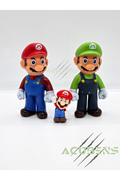 Acubens 3'lü Süper Mario & Luigi Kardeşler Karakter Mini Oyuncak Figürler