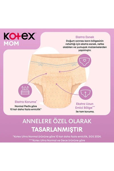 Kotex Mom Lohusa Külodu - Külot Bez S - Small - Küçük / M - Medium - Orta (İç Adet 8) Tekli Pk