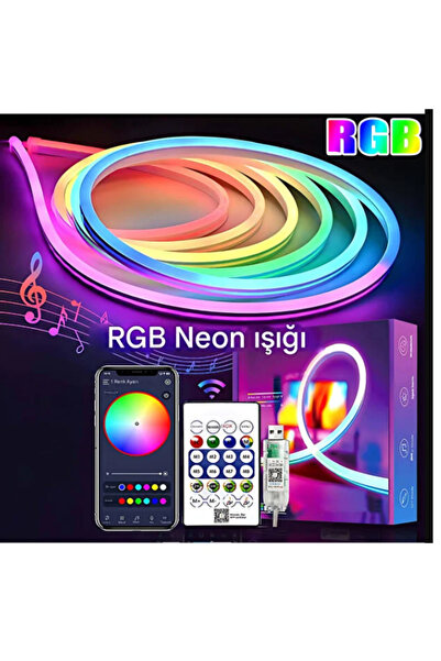 HALL BREATHE Renkli RGB Neon Akıllı Kiti, Su Geçirmez, 5W, 5m SMD LED ile Par...