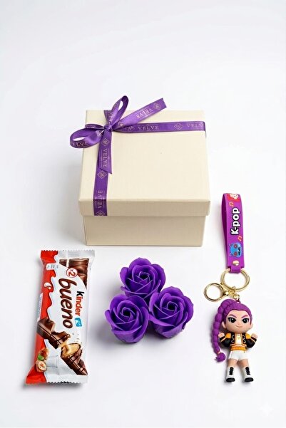 velve Joy Box K-Pop Purple children's set, Star figurine Keychain , 3 purple ...