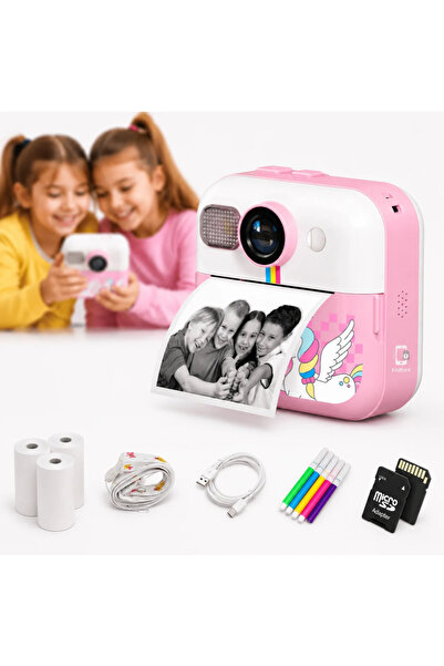 FAMIFY Cameră instantanee pentru copii, 48MP, Full HD, jocuri educative, muzi...