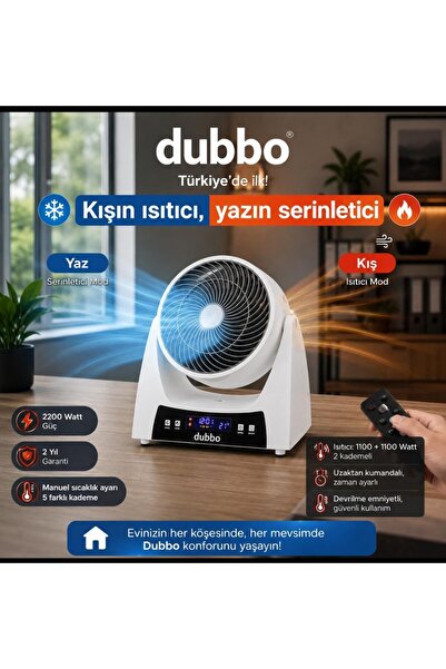 dubbo YAZIN MASA ÜSTÜ VANTİLATÖR+KIŞIN 2200 W.ISITICI+UK