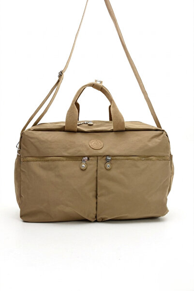 Sanmorris Unisex Large Size Beige Colored Water Resistant Crinkle Fabric Trav...