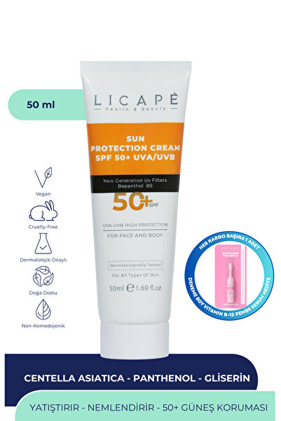 Licape Çok Yönlü Yüksek Korumalı Spf +50 Faktör Uva - Uvb Güneş Kremi 50 ml
