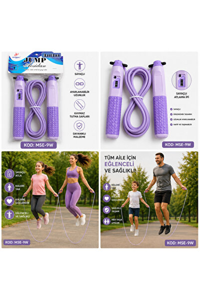 Erzi MSE-9W Sayaçlı Atlama İpi Kardiyo ve Fitness Egzersiz İpi
