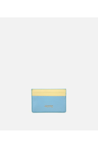 Hotiç Women's Leather Blue Card Holder