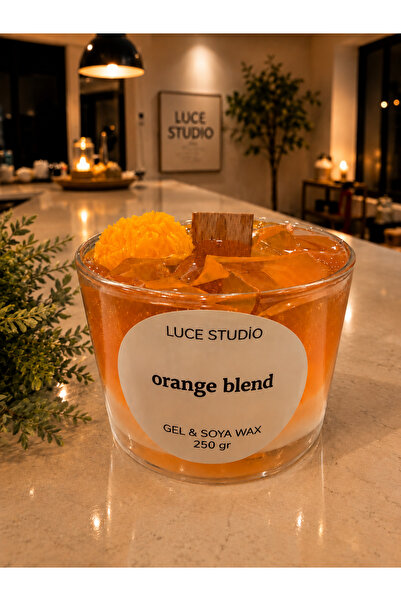 LuceStudio Bardak mum / Golden Orange Jel & Soya Mum – Portakal Kokulu Dekora...