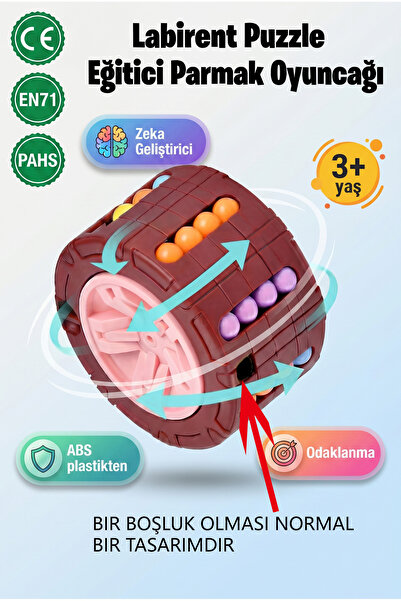 Educational Magic Bean Brain Toy Rotating Stress Cube, Bead Puzzle, Brain Game, Girl-Boy Gift