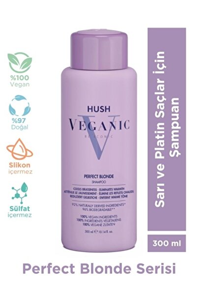HUSH Veganic Perfect Blonde Shampoo for Blonde and Platinum Hair 300 ml