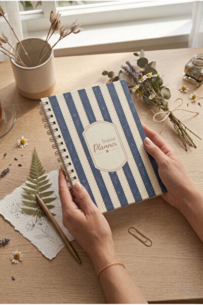 White Notebook A5 Spiralli Süresiz Renkli Planlayıcı Ajanda Motivasyon Sayfal...