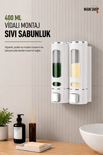 MAİN SHOP 2 дозатора за течен сапун 400 мл за монтаж на стена Дозатор за душ ...