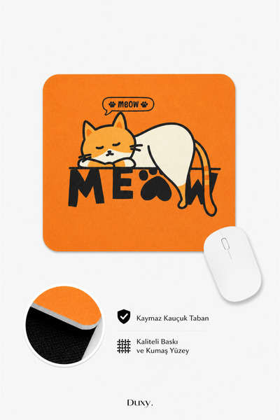 Duxy Mouse pad cu model de pisică, 23x19 cm, bază anti-alunecare, confortabil...