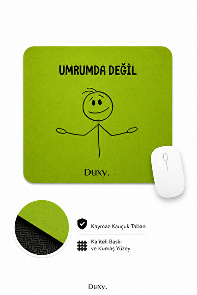 Duxy Esprili Desenli Mouse Pad, 23x19 cm, Kaymaz Taban, Ev, Ofis ve Oyun için...