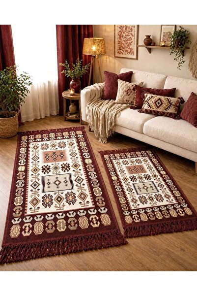 OEM Set 1+1 Covoare Țesute, Reversibile, Dimensiuni 60x90cm+80x200cm H&H 107