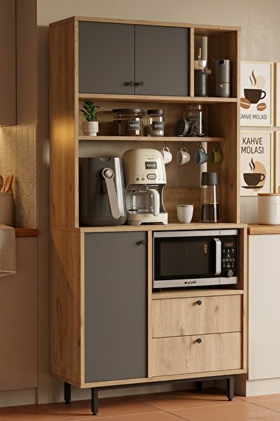 L'occi Concept Modway Serisi Modern Kahve Köşesi Dolabı - Çok Amaçlı Mutfak T...