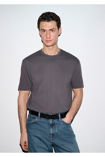 Mavi Gray Basic T-Shirt Loose Fit / Comfortable Loose Cut 0612269-70101