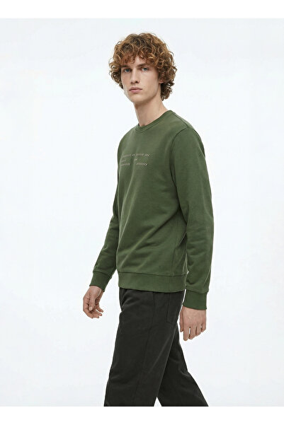 ALTINYILDIZ CLASSICS Haki Erkek Bisiklet Yaka Standart Fit Sweatshirt ACE0522...