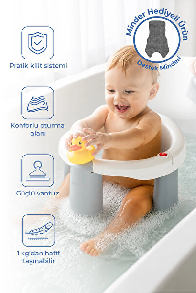 Babyjem Önden Açılır Banyo ve Mama Oturağı ve Hediye Minderli - 2 ' Li Set Ku...