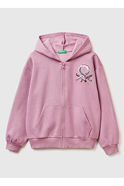 Benetton United Colors of Pink Girls' Sequined Sweatshirt 39M2C505O